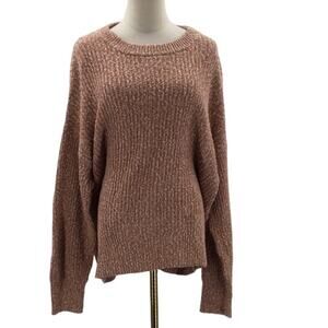 UNIVERSAL THREAD 1X plus brown white crew neck pullover sweater NWT B28